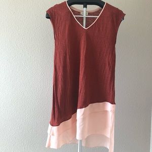 Anthro Deletta Mixed media asymmetrical tunic